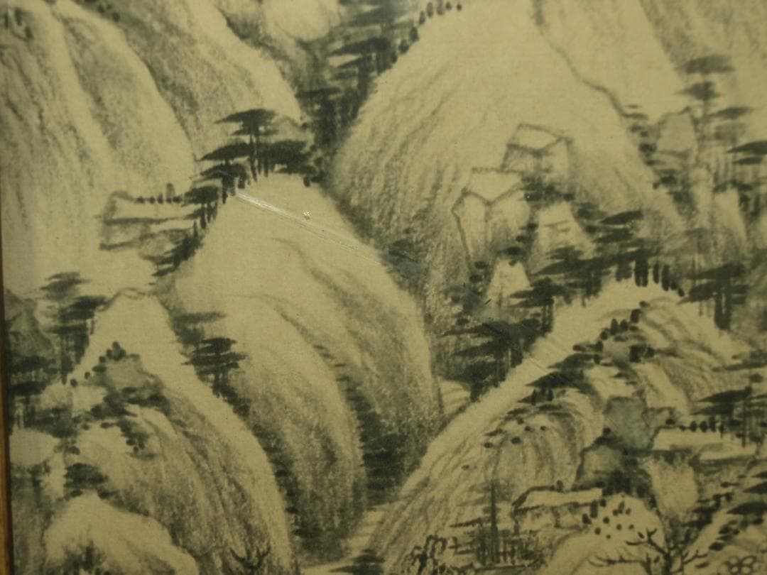 祖父蔵出品　　中国清時代木製肉筆絵※激安骨董品 N1492B19-3