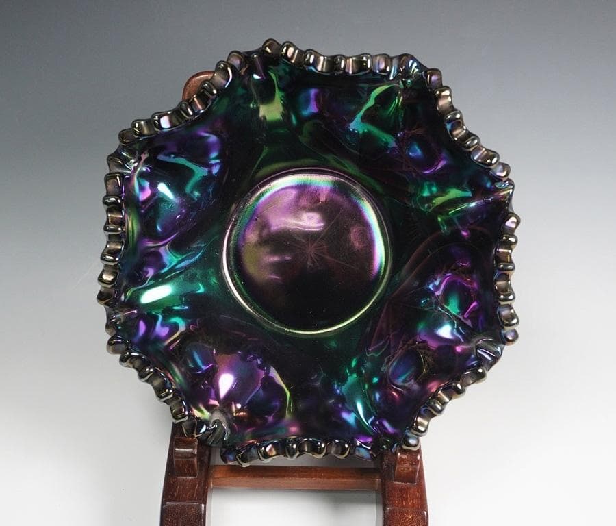 Carnival Glass カーニバルガラス ボール オーロラ パープル - メルカリ