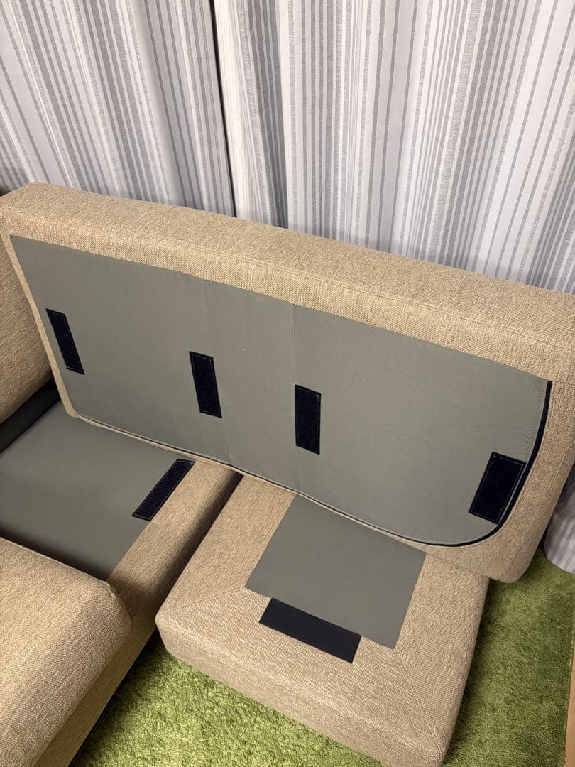 ベージュ L字型 ソファセット