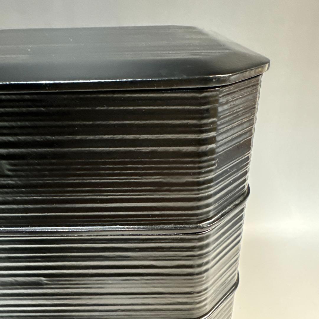 レ＊ 茶道具 一閑塗片木目 縁高 道端江春 造