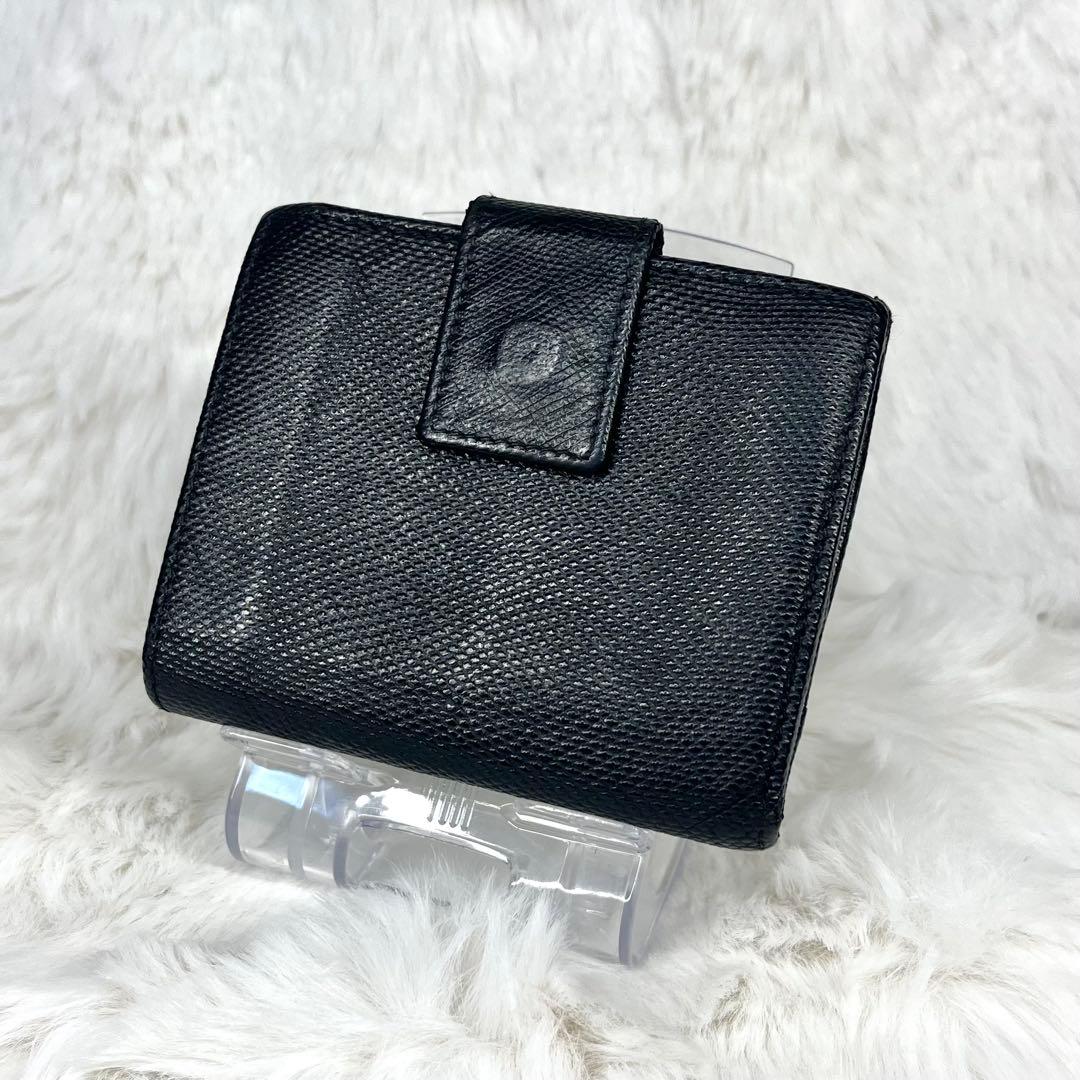 美品】GUCCI ブラックレザー 三つ折り財布 - メルカリ