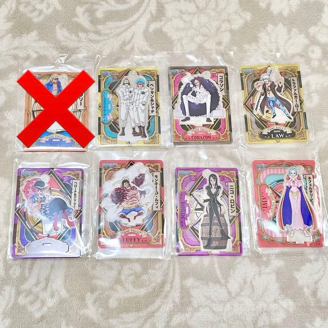 ワンピース アクリルdeカード ペンギン&シャチ　ルフィパウリー　ロー　コラソン