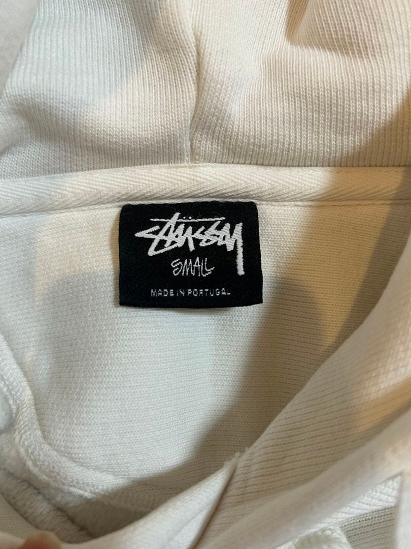 Stussy ホワイト パーカー 8ボールロゴ