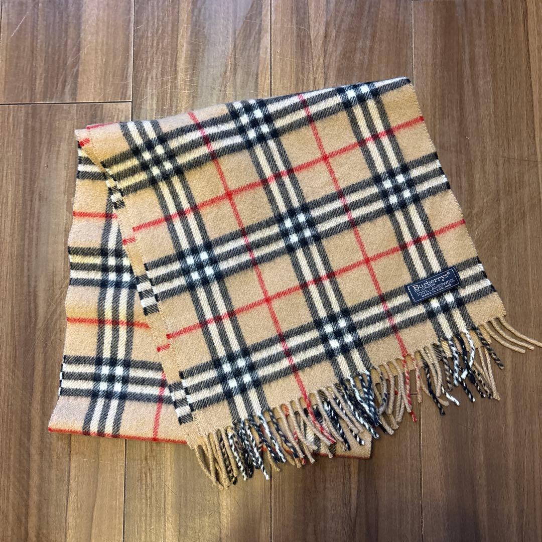 Burberrys チェック柄 マフラー 100%ラムウール 美品 BURBERRY