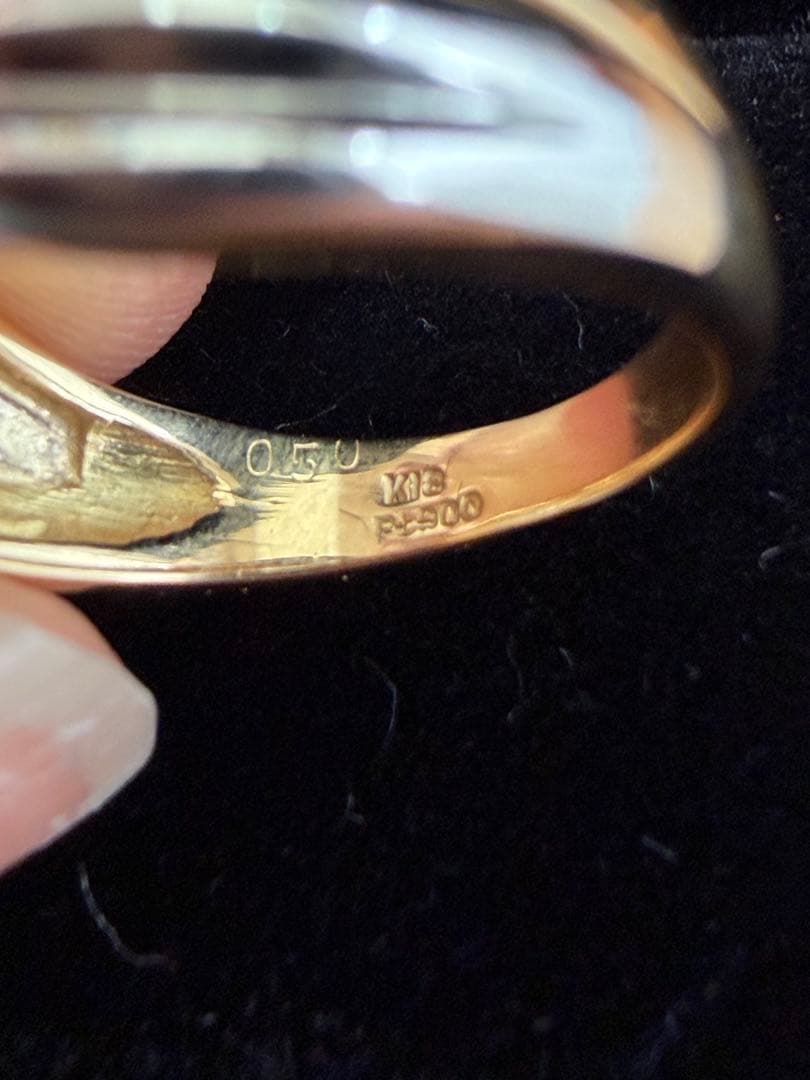 限定値下げ【訳あり】0.5ctダイヤモンドK18YG PT900コンビリング