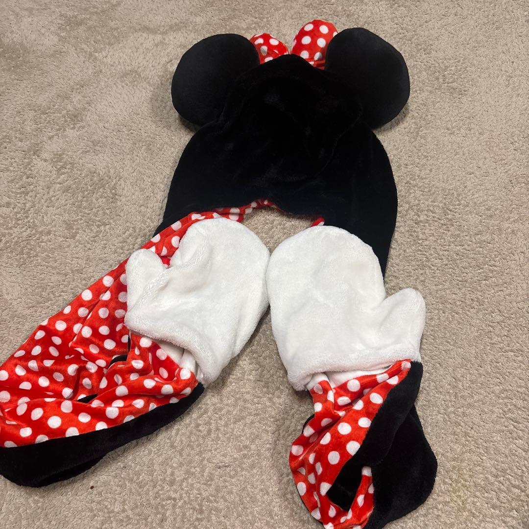 ミニーマウス　ファンキャップ　マフラー