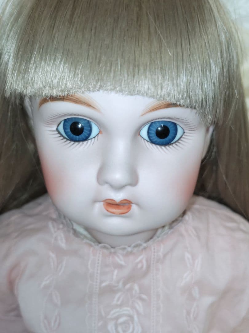 ビスクドール58センチ☆ コレクターズドール☆ジュモー JUMEAU☆ブルー