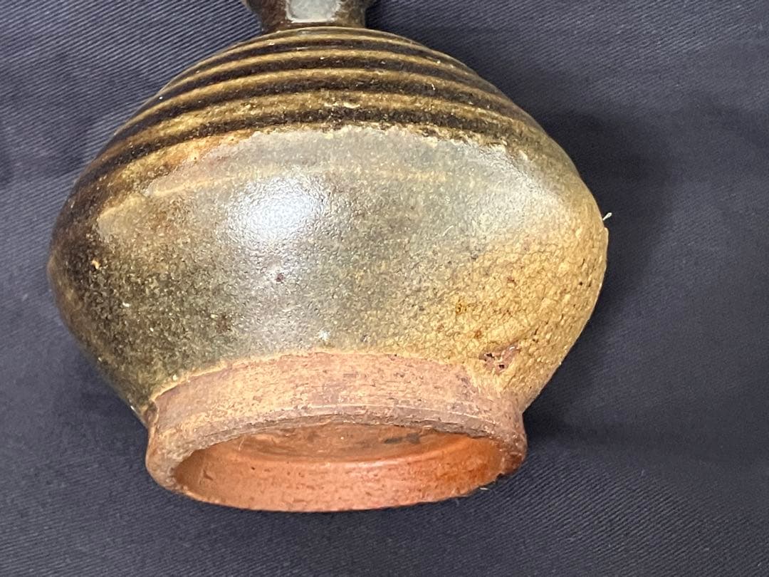 鍛冶丁焼 鍛冶町焼 油壺 一輪挿し アンティーク