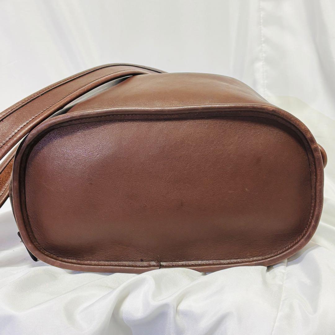美品 COACH オールドコーチ 巾着型ショルダー ブラウン 9952