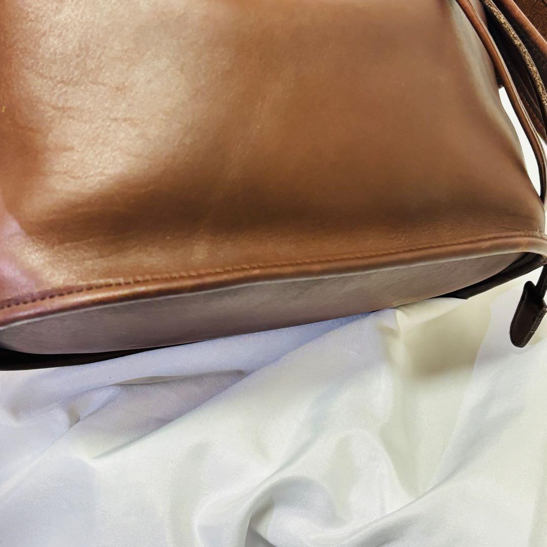 美品 COACH オールドコーチ 巾着型ショルダー ブラウン 9952