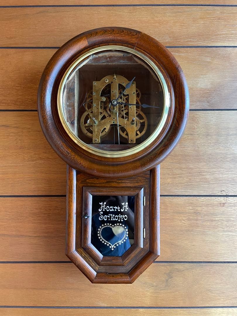 柱時計　掛時計　ゼンマイ　整備済　オーバーホール　レトロ　アンティーク　08