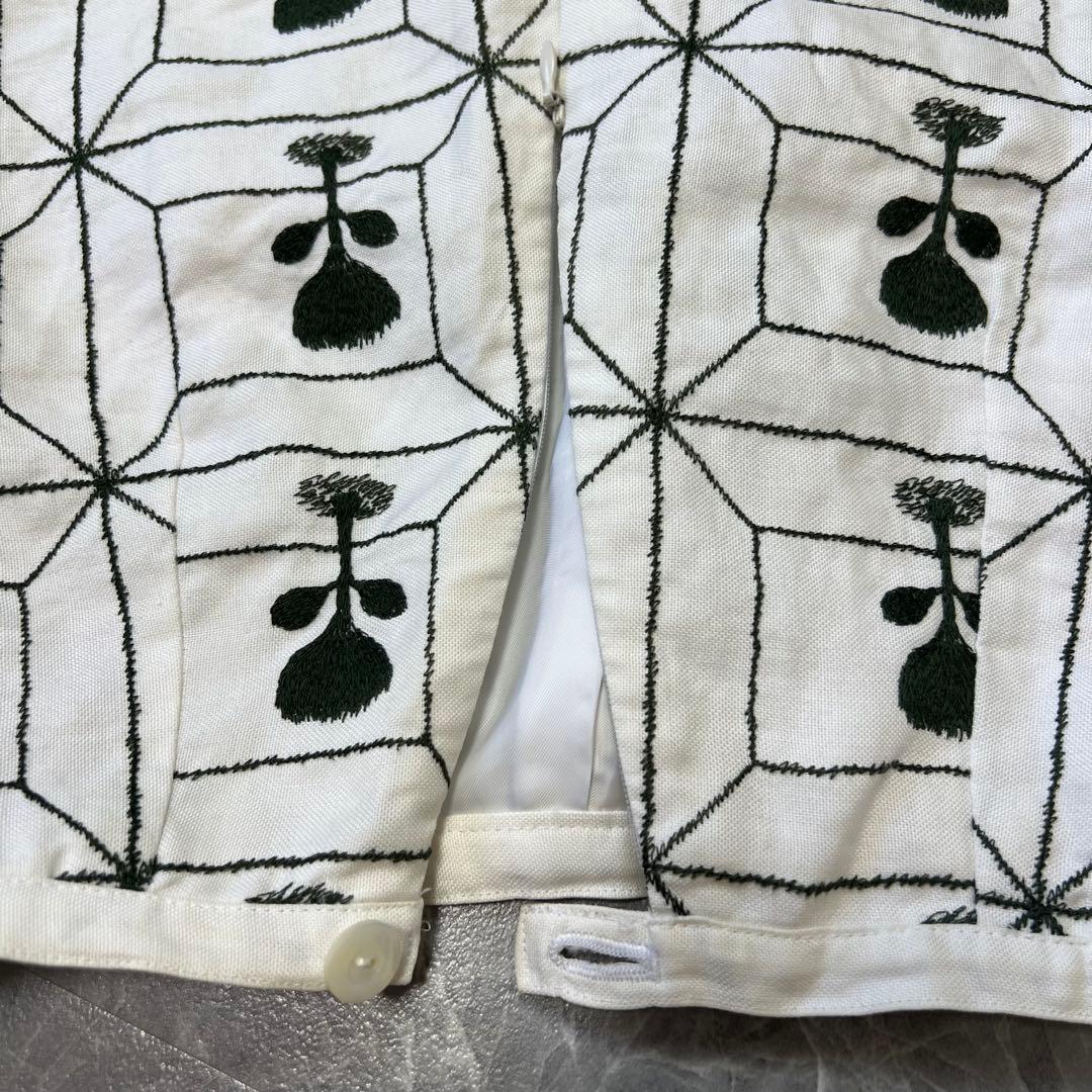 【美品】リネン100♡ミナペルホネン　Flower Box スカート　刺繍　総柄