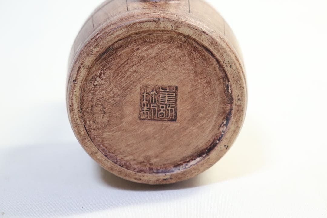 中国　白泥桶型急須　崔功林作　送料込み0814