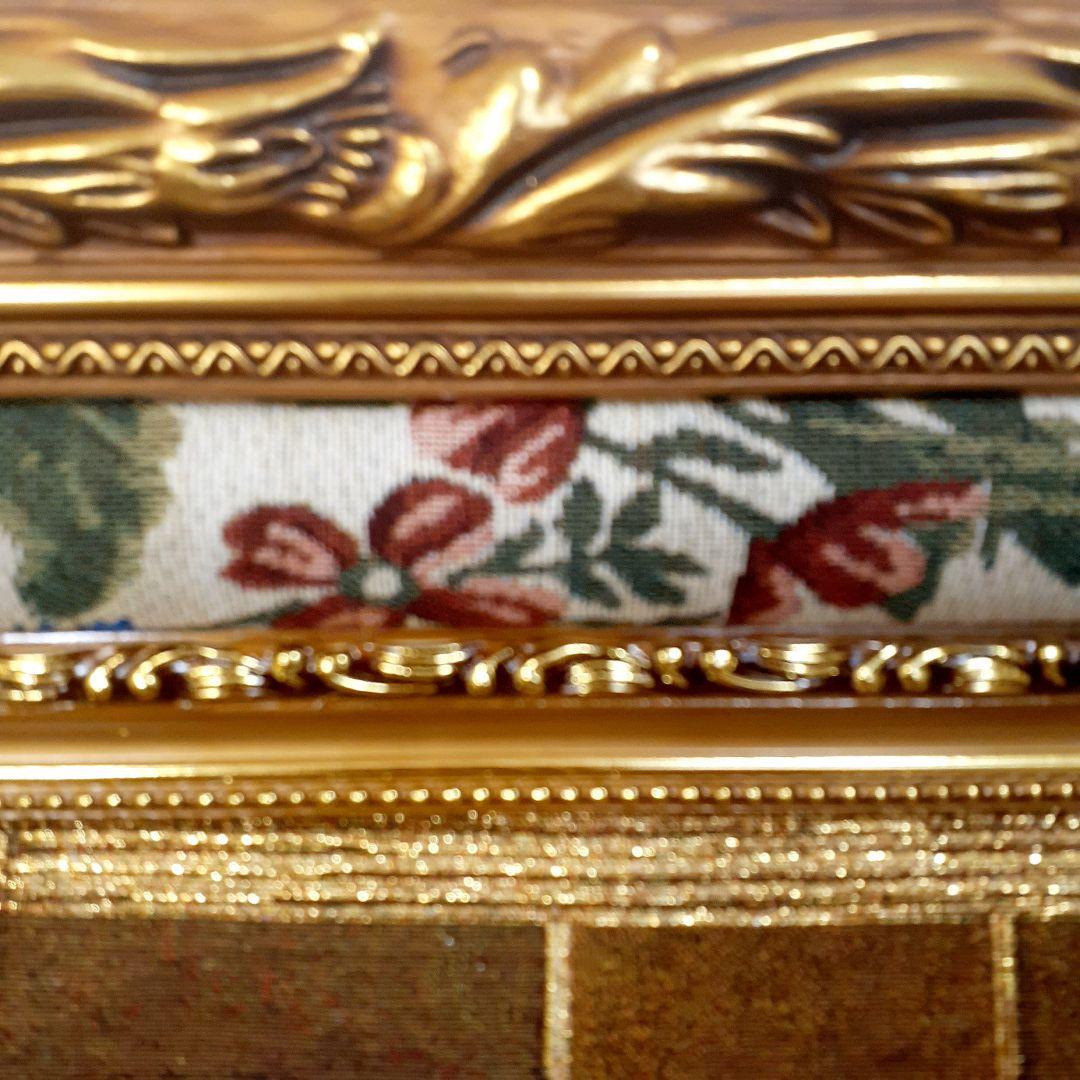 絵画　最後の晩餐　フランス・ゴブラン織り使用　良質キャンバス　豪華　金箔額絵