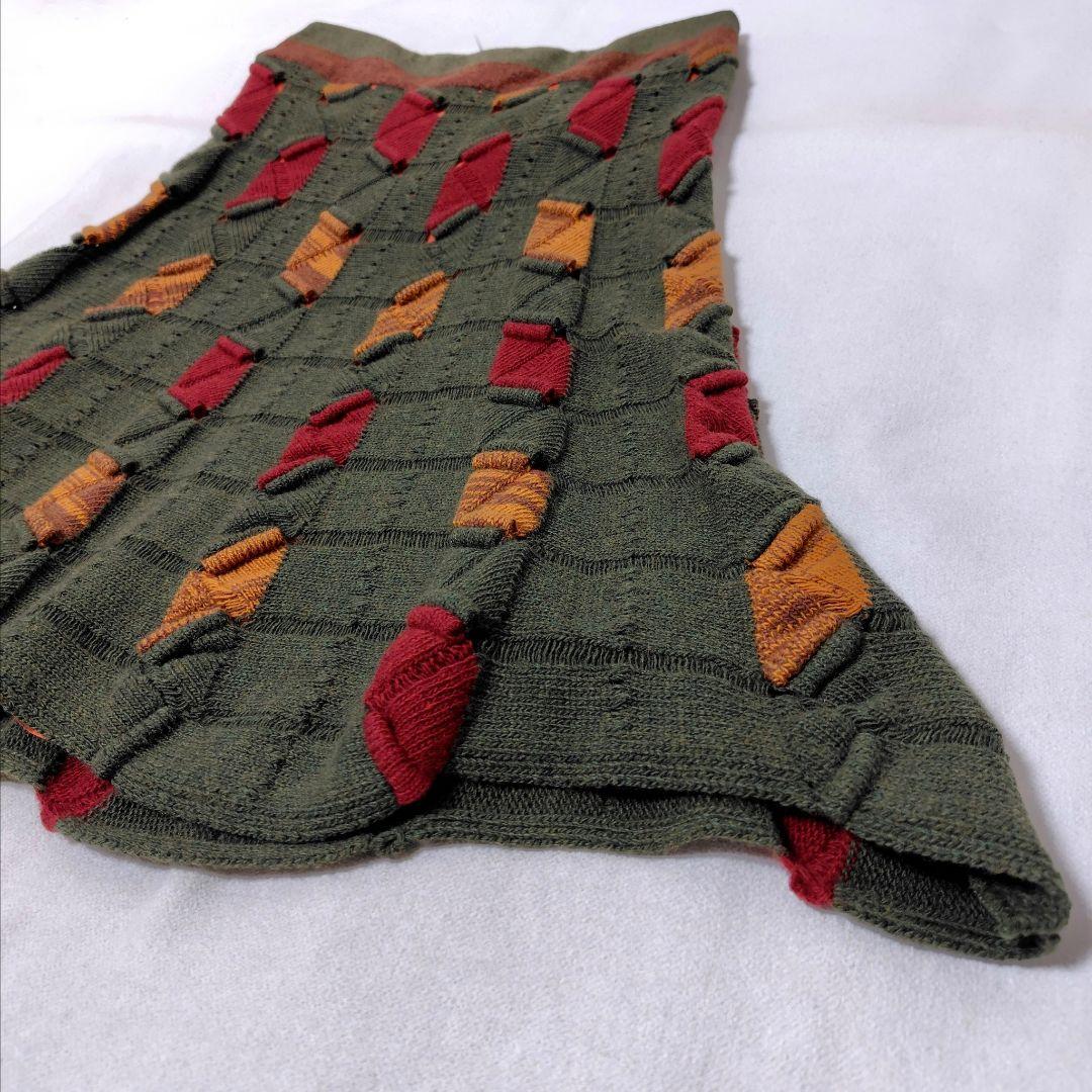 未使用 ETRO 透かし編み ニット ウェーブ スカート カシミヤ混 エトロ