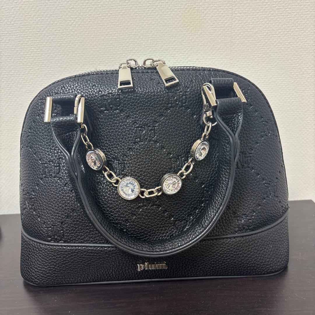 【最終お値下げ‼️】piumビジュー付き モノグラムミニバッグ ピウム