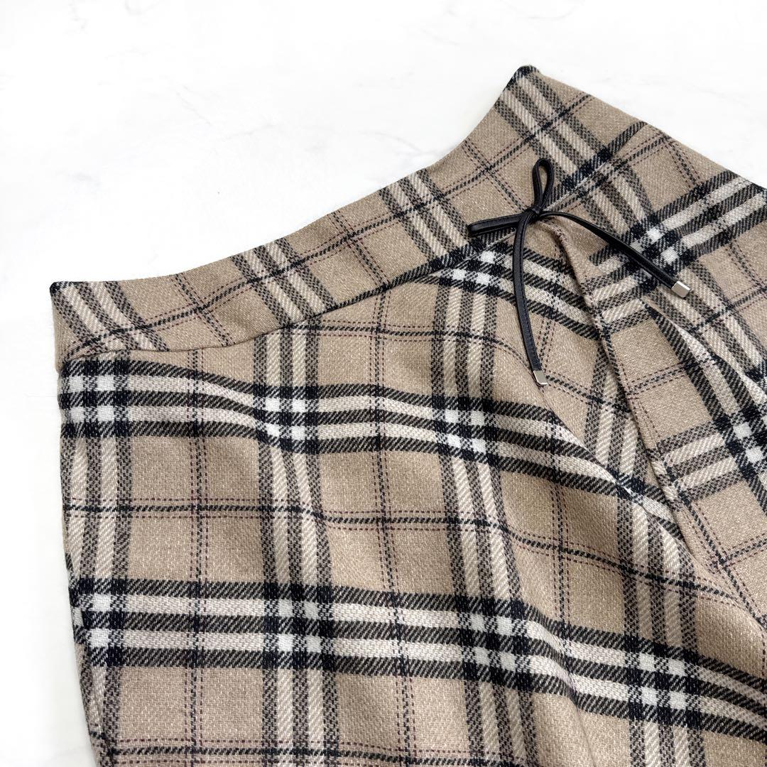 24AW エムズグレイシー カシュクール チェック スカート 40 ベージュ系