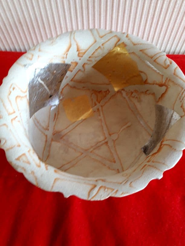 平安瑞雲の金、銀箔菓子鉢 ショップ