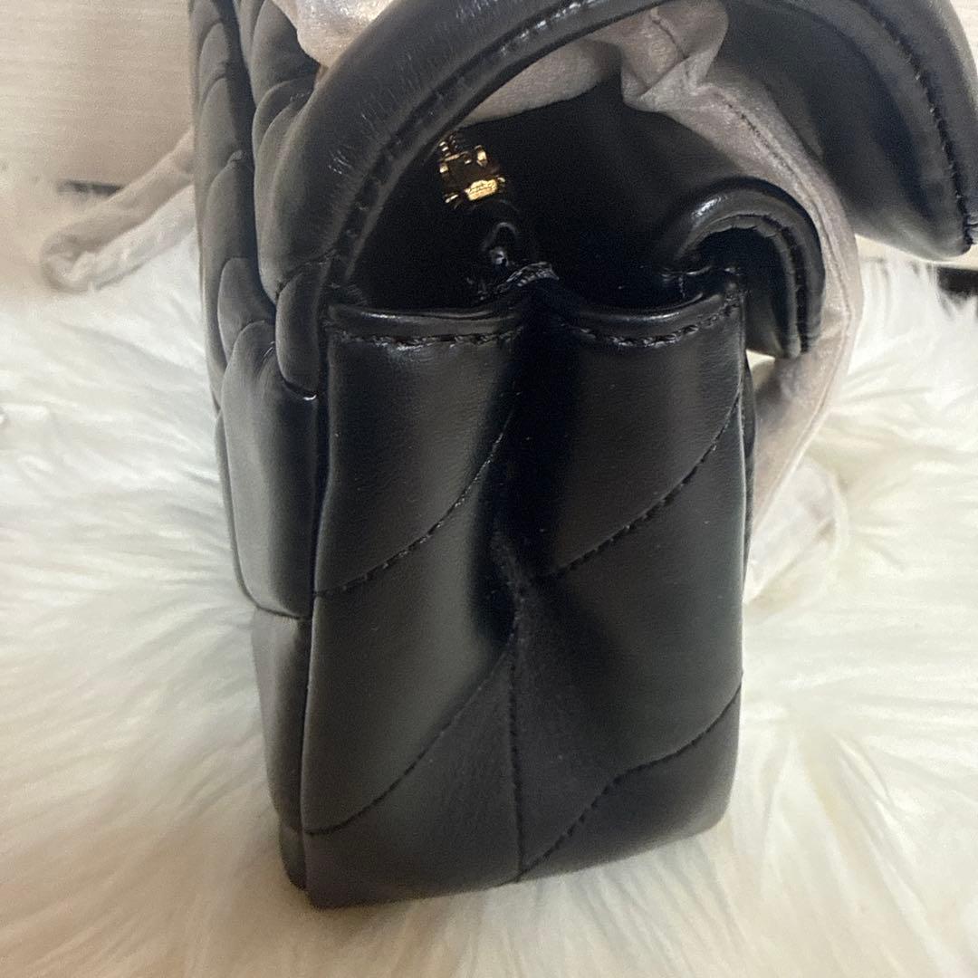 COACH ブラック キルティングショルダーバッグ26cm