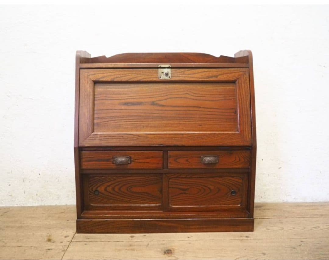 1095 アンティーク 欅のライティングデスク 帳場机 文机 テーブル