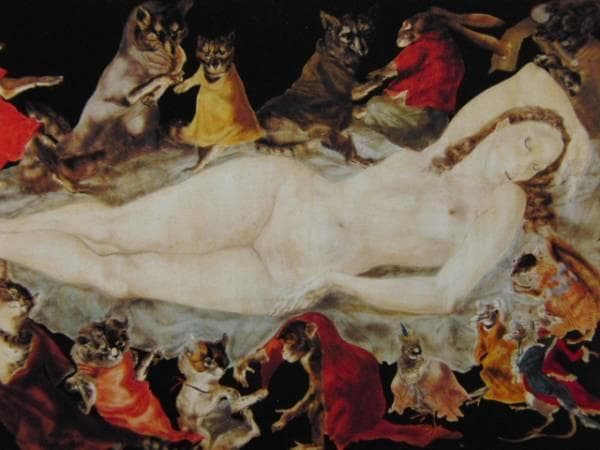 藤田嗣治、【私の夢】、希少画集画、新品高級額・額装付、状態良好