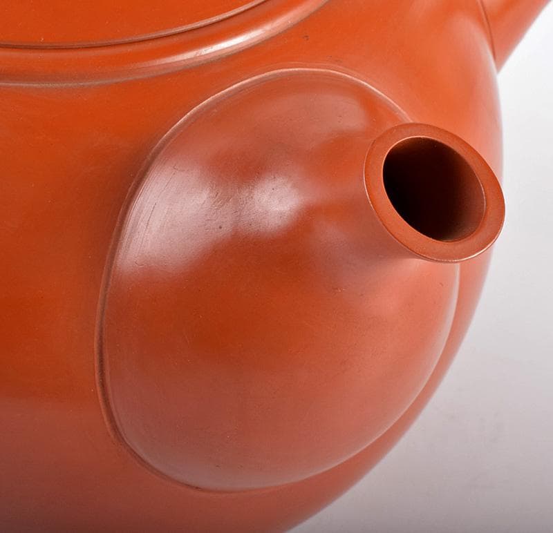 煎茶道具 常滑焼 玉光陶園造 朱泥 大急須 高さ約