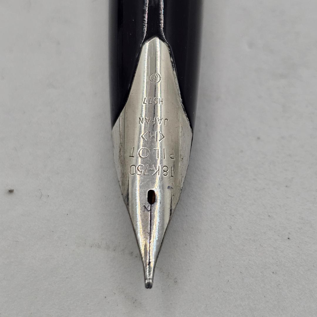 【18K】パイロット エリート 万年筆 格子柄 H577 F細字