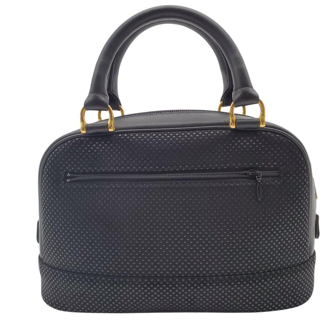 美品 印傳屋 INDEN-YA ハンドバッグ 鹿革 漆 甲州印伝 黒 ブラック