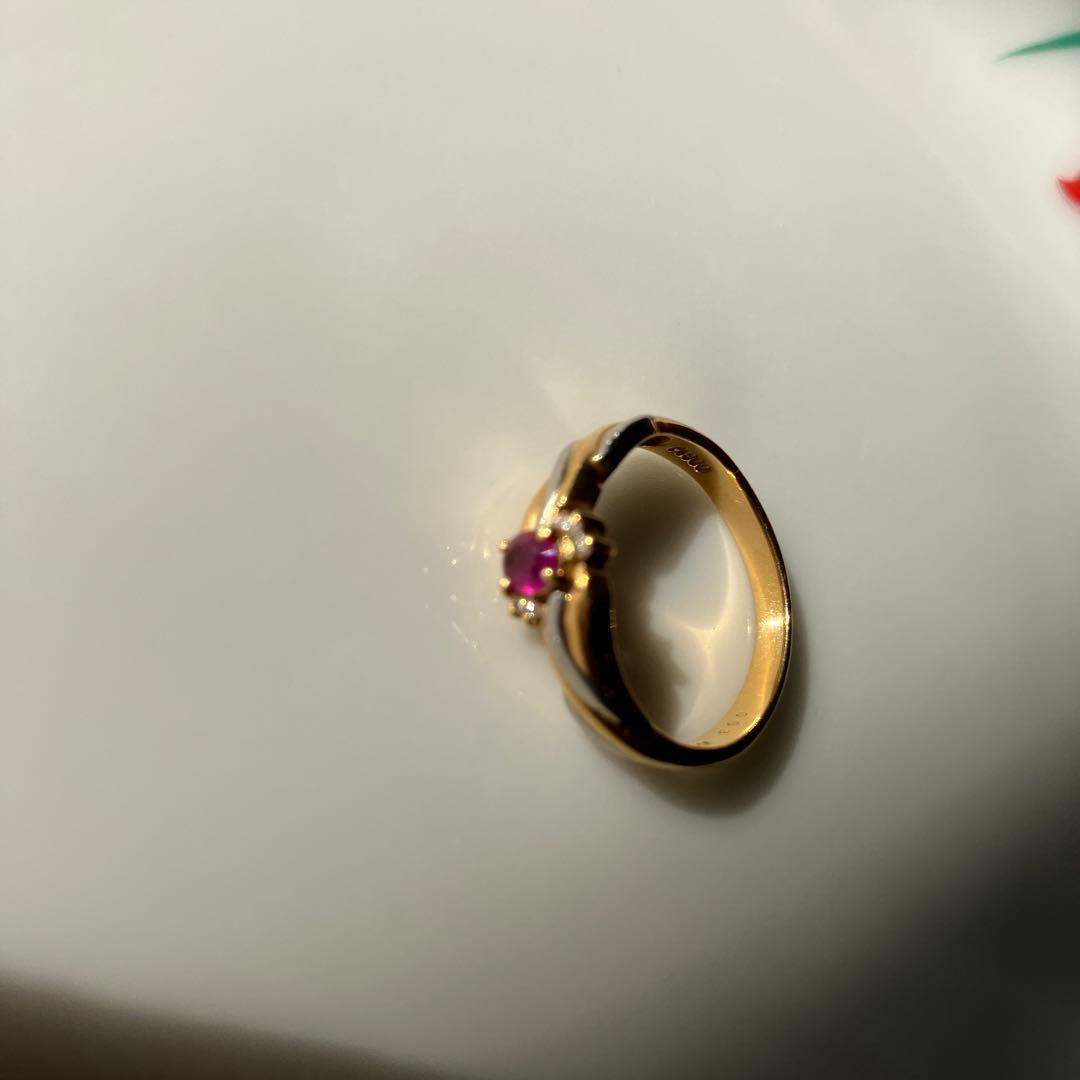 し*か様 ゴールドリング ルビー付き