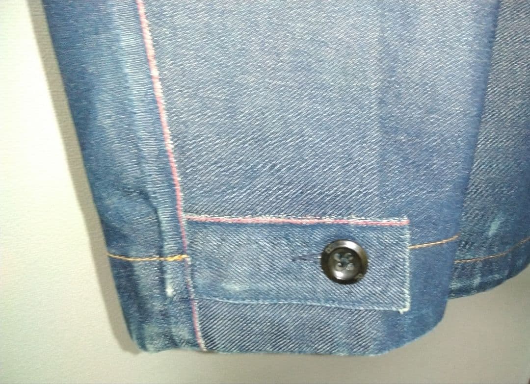 【45R】インディゴ　藍染　赤ミミ　稀少品　デニムJK+②エコBAG【日本製】