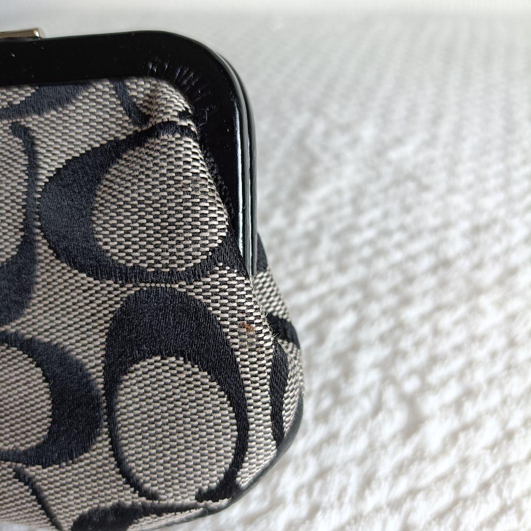 COACH コーチ　シグネチャー　がま口　ケース ブラック　黒