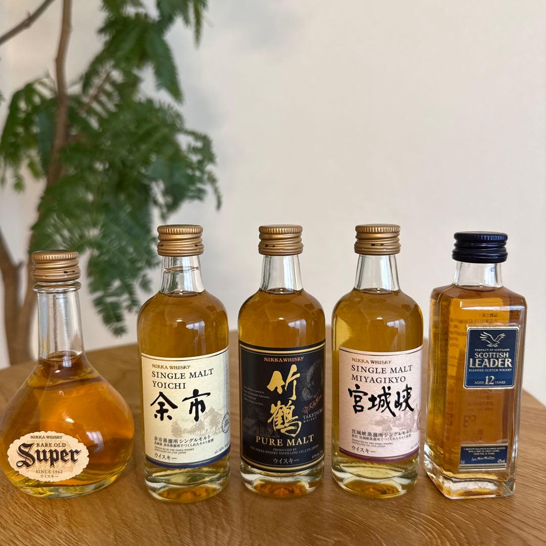 ウイスキーミニボトルセット 余市・竹鶴・宮城峡・スコッチリーダー