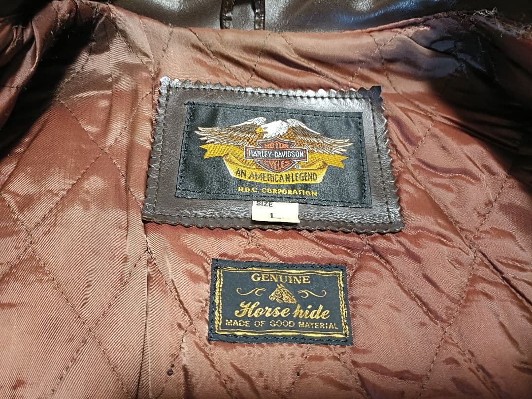 肉厚 馬革 ハーレーダビッドソン L シングルライダースジャケット