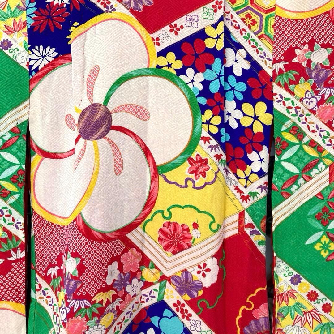 レトロ　アンティーク　女の子　子供着物　3歳　七五三　大正ロマン