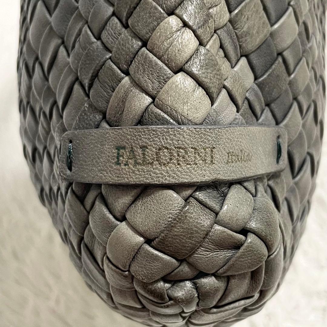 【美品】ファロルニ　ワンショルダー　イントレッチオ　ホーボー　グリーン系　レザー