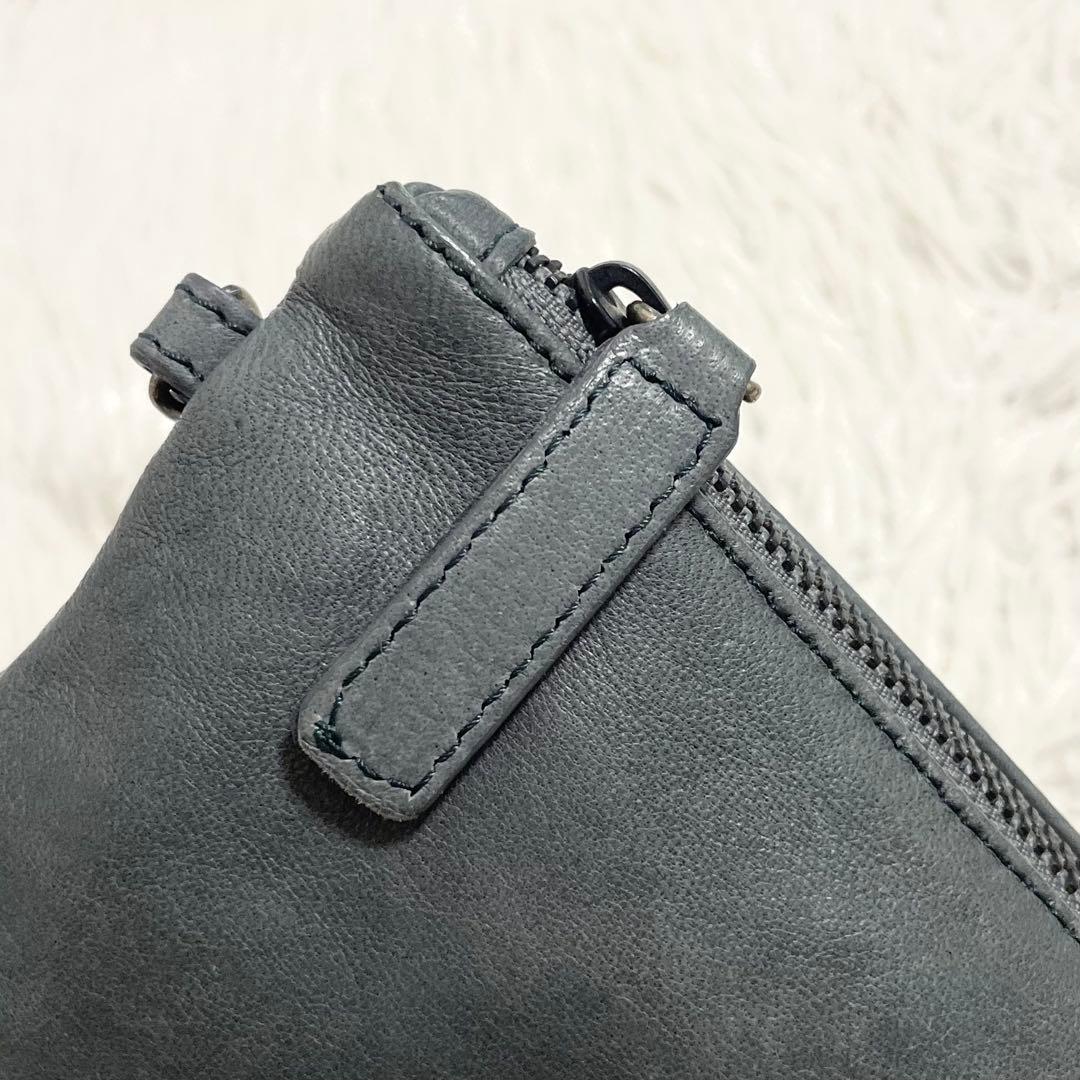 【美品】ファロルニ　ワンショルダー　イントレッチオ　ホーボー　グリーン系　レザー