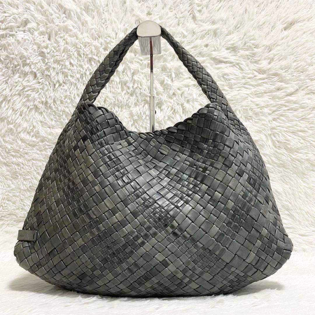 【美品】ファロルニ　ワンショルダー　イントレッチオ　ホーボー　グリーン系　レザー