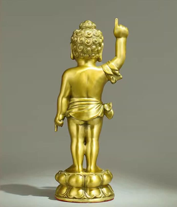 仏像 釈迦誕生仏 銅製 立像 お釈迦様 置物 仏具 お釈迦さま像