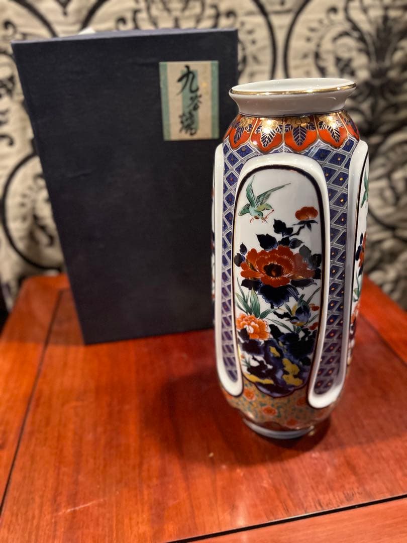 九谷焼　骨董　花器 明陶苑　花瓶　投入れ　Japanesetraditional