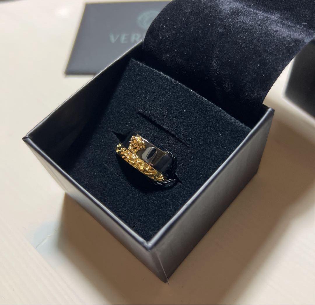 【レア・新品未使用】VERSACE ヴェルサーチェ リング ゴールド×ブラック