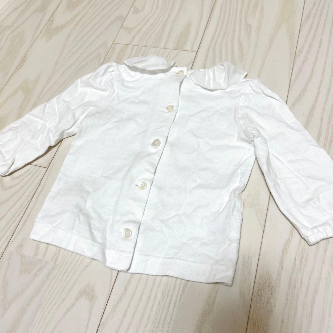 Familiar フリル付きホワイトシャツ 80 familiar フリル付きカットソー