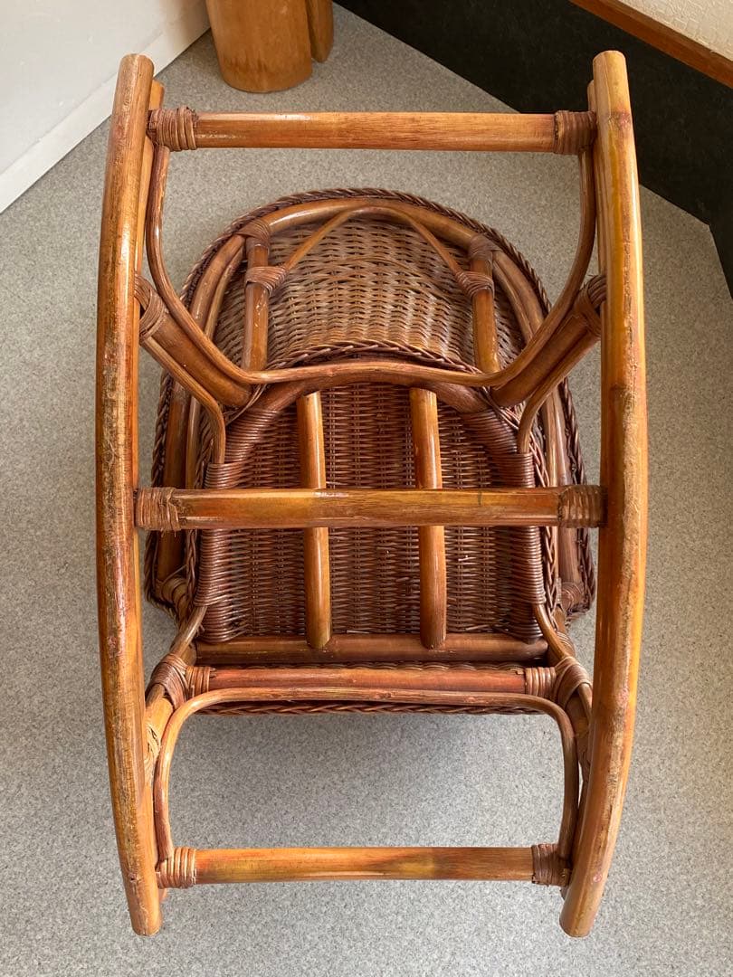 ラタン ロッキング チェア アンティーク 古道具 ヴィンテージ 籐椅子