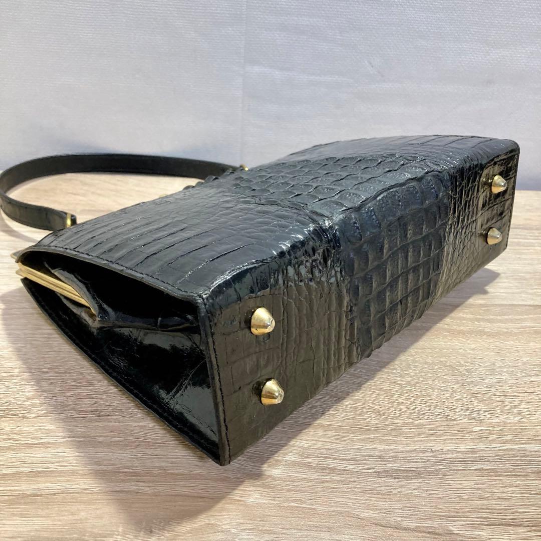 本物　カイマンクロコダイル　ハンドバッグ