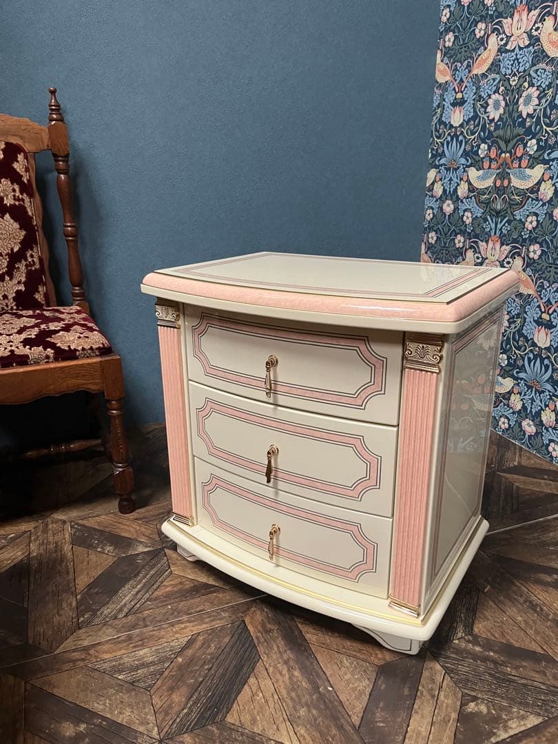 ロココ調 インテリア家具 アンティークミニチェスト ロココ調の猫脚4段