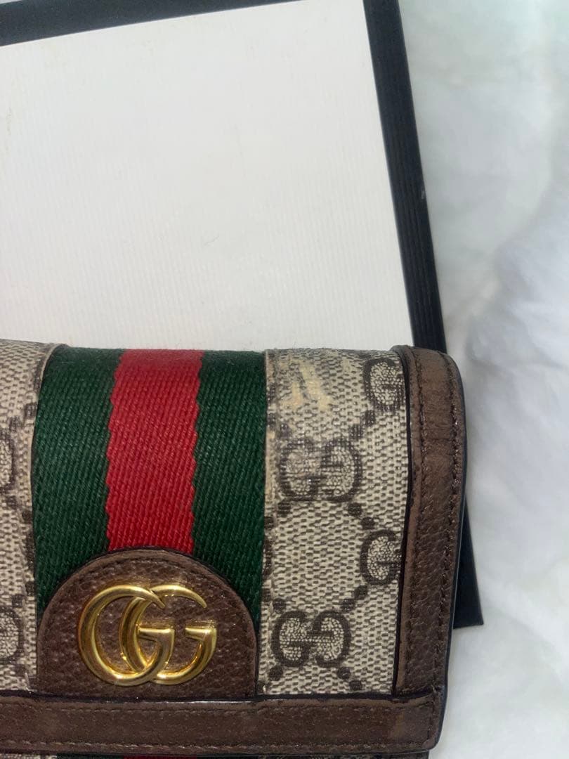 Gucci GGロゴ 二つ折り財布 ベージュ