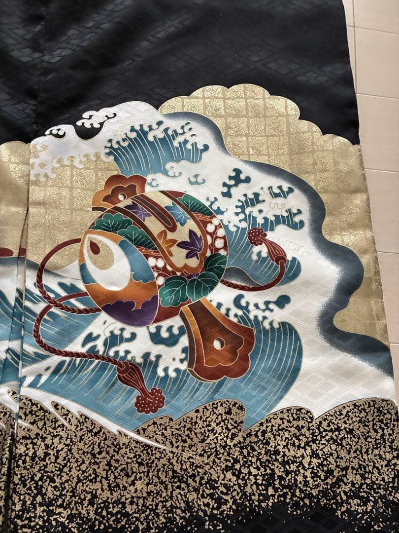 七五三 着物セット 波と鶴の柄