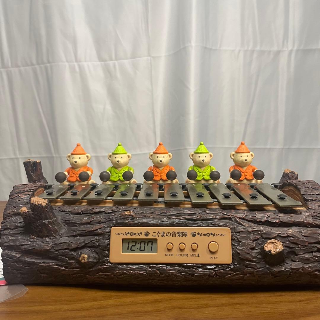 こぐまの音楽隊」からくり時計（鉄琴演奏／箱・説明書付き）