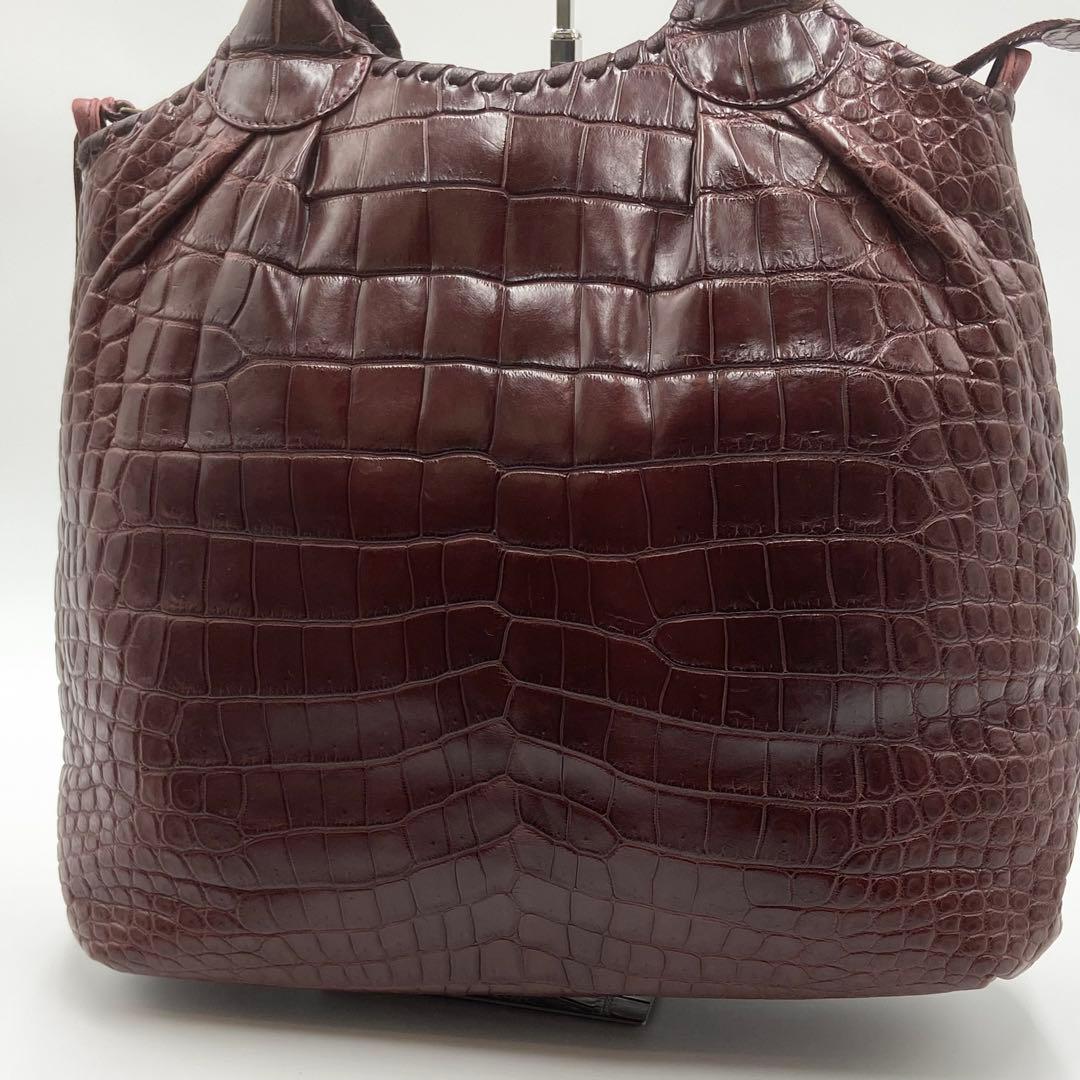 極美品　IBIZA イビサ　2way クロコダイル　マット　レザー　ブラウン