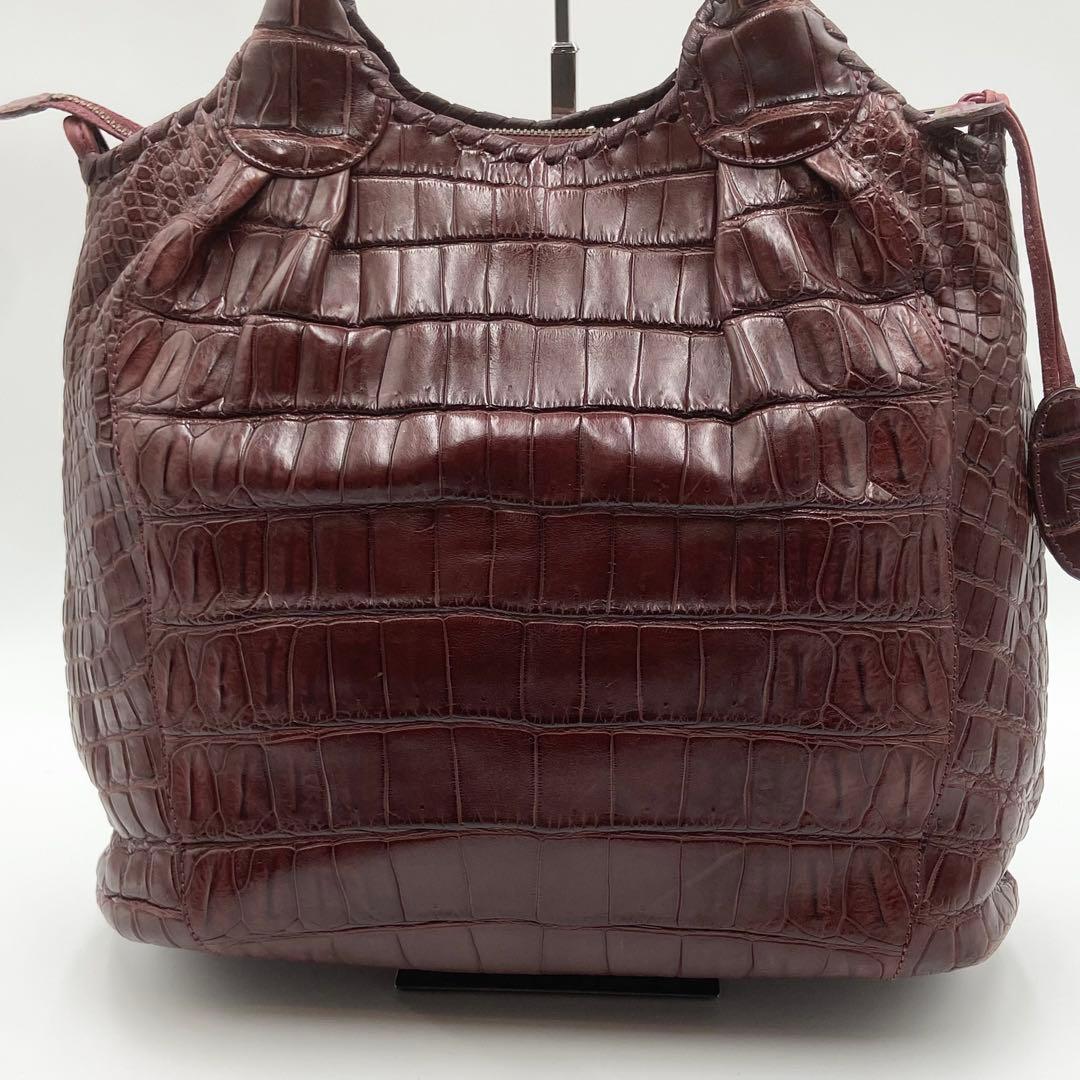 極美品　IBIZA イビサ　2way クロコダイル　マット　レザー　ブラウン