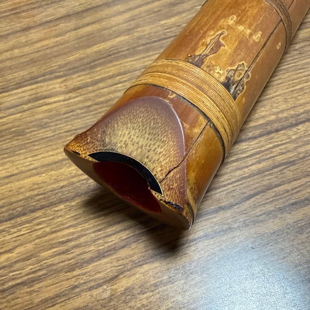 尺八 一尺八寸管唄口金 中継ぎ金三線 竹峰銘他